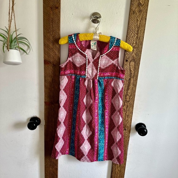 Lily Bleu Boutique Boho Sleeveless Mixed Media Tassel Girls 12 Dress - Picture 2 of 15